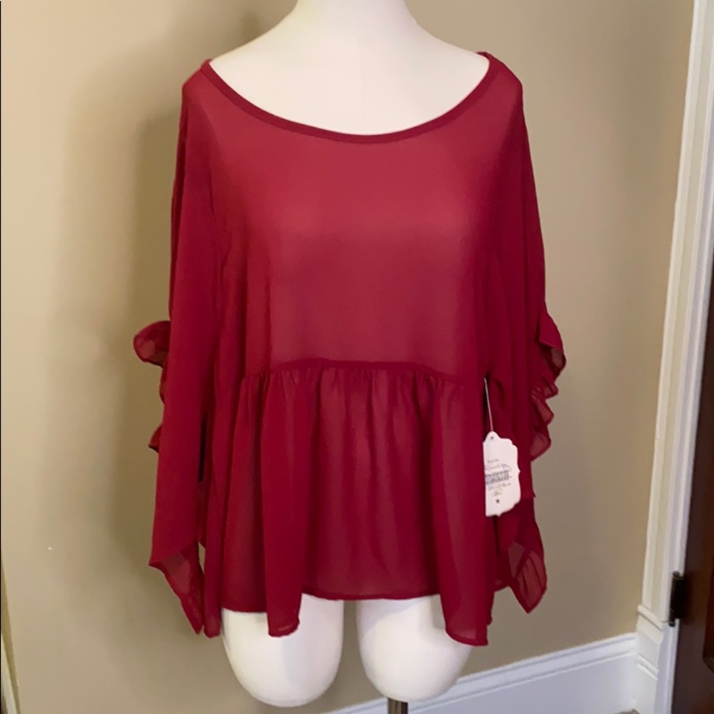 altar’d state chiffon blouse red L